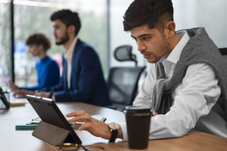 people office analyzing checking finance graphs